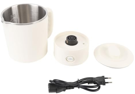 GOWENIC Bollitore Elettrico Portatile, Bollitore da Viaggio Pieghevole in Acciaio Inossidabile da 600 Ml con Impostazioni a Doppia Temperatura e Chiusura (Plug 220v)