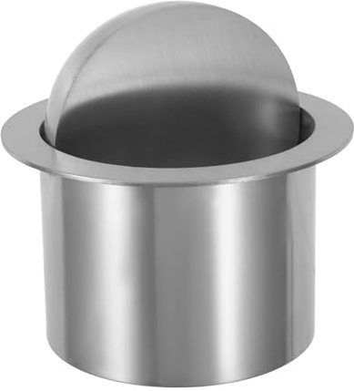 VILLFUL Coperchio per Pattumiera da Incasso in Acciaio Inox Argento Ribalta Rotonda Resistente alla Corrosione per Cucina e Bagno