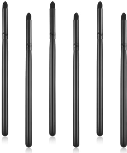 6 Pcs Eyeliner Smudge Brush Pencil Pointed, Sponge Brush Stick Great Reusable Makeup Tool Soft Eyeshadow Applicators Blending Brushes for Eyeliner Eyebrow Eye Shadow Women for Pros & Beginners