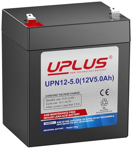 UPLUS UPN12-5.0 12V 5Ah AGM Batterie, F1 Flachstecker, wartungsfrei