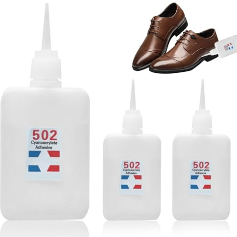 502 Super Glue Lot de 3 colles résistantes à séchage rapide pour les réparations, l'artisanat et le bricolage du métal, du plastique, bois et cuir..