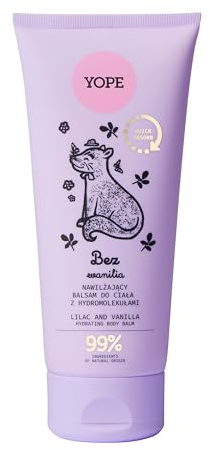 YOPE Crema Bálsamo Corporal con Ácido Hialurónico Lila y Vainilla 200 ml - Loción Hidratante y Nutritiva para el Cuerpo, Piel Suave, Aroma Floral y Dulce, Fórmula Vegana