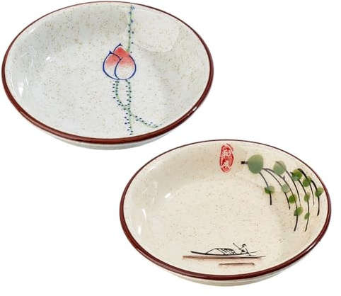 PH PandaHall 2pcs Ceramic Ink Plate Chinese Traditional Porcelain Ink Dish Multifunctional Small Paint Bowl Inkwell Dish for Writings Chinese Calligraphy Japanese Painting Practice