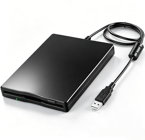3.5 USB External Floppy Disk Drive, Portable USB Floppy Disk Drive, Plug Play, 1.44 MB Floppy Drive Reader 3.5 External for Windows 98SE / 7/8 / ME / 2000 / XP VISTA