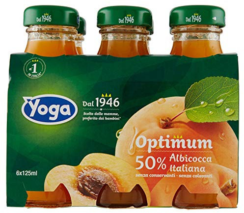 Yoga Succo Optimum Albicocca - Confezione da 6 x 125 ml - Totale: 750 ml