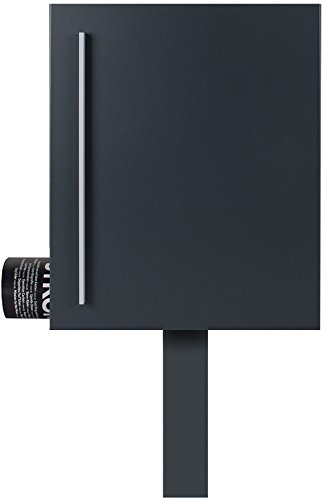 Standbriefkasten + Zeitungsfach anthrazit-grau (RAL 7016) Mocavi Sbox 110R-b Briefkasten mit Pfosten (einbetonieren) Rechtsanschlag freistehend