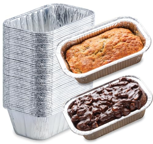 Spare Essentials (35 Pack) 1 Lb Aluminum Foil Mini Loaf Pans - Foil Bread Pans for Baking - Perfect to Bake Individual Bread Loaves, Cakes & Meat - 1 Pound Aluminum Loaf Pans - 6 x 3.5 x 2 Inches