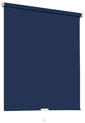 Springrollo Mittelzugrollo Schnapprollo Fenster Rollo Vorhang 16 Farben Breite 62-242 cm Höhe 160 und 230 cm blickdicht lichtdurchlässig Sonnenschutz Sichtschutz Blendschutz (72 x 160 cm Dunkelblau)