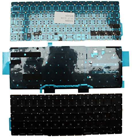 Keyboards4Laptops Allemande Rétro-éclairé Noir Clavier pour Ordinateur Portable (PC) de Remplacement Compatible avec Apple MacBook Pro 13 inch Mid 2017