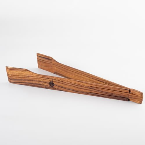 Premium Salatzange aus geöltem Teak-Holz [30cm], Funktionale moderne Kochzange für nachhaltiges Kochen Servierzange Ideal für Salat, Nudeln, Tapas und zum Braten