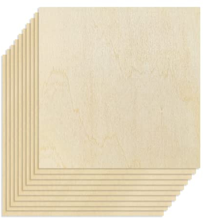 OWLKELA Compensato, 10 Pezzi 200 x 200 x 2 mm Pannelli di Legno, Fai Da Te Fatto a Mano, Pirografia, Tavola Modello Casa, Incisione