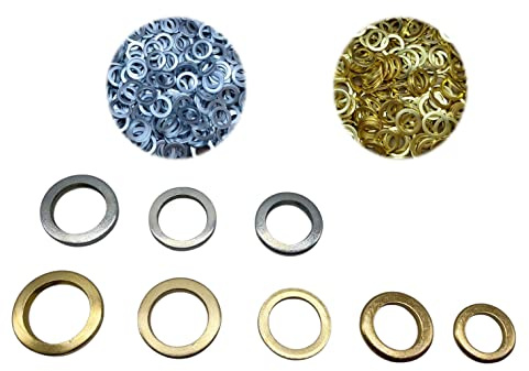 HMH-Shop Fitschenringe Unterlegscheiben Türscharnier Ring Fitschen 9,2 10,2 11,2 12,2 13,2 vermessingt verzinkt Ausgleichsringe Höheneinstellung Zimmertüren Tür (10,2 verzinkt, 10 Stück)