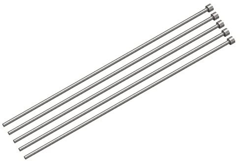 sourcing map Droit Éjecteur Broches, 3mm (1/8) Diamètre 65Mn Acier Rond Pointe Poinçon 200mm (8) Long pour Mécanique Entretien 5Pcs