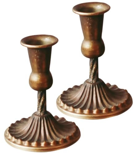 ORFOFE 2stücke Vintage Metall Kerzenständer Retro Einfache Stabkerzenhalter Höhe Elegante Tischdeko Für Hochzeiten Weihnachten Und Partys