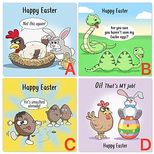 Twizler Lustige Osterkarten 10-6 Motive zur Auswahl - Lustige Osterkarten Multipack - 10 Stück Osterkarten - Frohe Osterkarten - Osterkarten 10 Stück