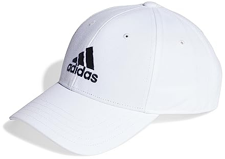 adidas Unisex Cotton Twill Baseball Cap, White/Black, S