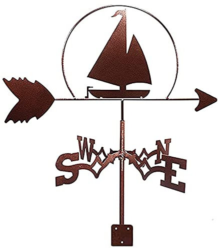 Girouette modèle de Bateau girouette en métal avec revêtement antirouille girouette Pratique extérieur Toit Jardin décor Cour indicateur de Direction du Vent