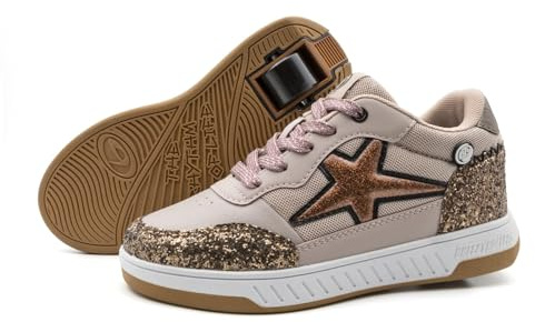 BREEZY ROLLERS Schuhe mit Rollen für Kinder I Rollschuhe-Sneaker Kids I Von Kinder Straßen-Schuhen zu Rollschuh in wenigen Sek. I Patentiertes Klick-System I Turnschuhe mit Rollen für Mädchen & Jungen