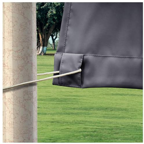 Rosnek Outdoor Vorhang Wetterfest Unten Gewichtet,Outdoorvorhänge mit Ösen H 213xB 132cm Outdoor Vorhänge Wasserdicht Außenvorhang,Winddicht Balkon Gardinen für Terrasse,Pergola,Pavillon,1 Stück