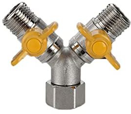 Valvola a sfera per gas a 2 vie, valvola a Y, valvola a sfera per gas in ottone a due vie da 1/2 per uso domestico o industriale
