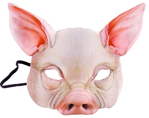 FakeFace Realistische gedruckte Halbmaske Tierkostüm-Maske Halloween Tiger Karnevalsmaske, Halloween Tiermaske für Karneval Fasching Festival Verkleidung Club Kostümparty Cosplay-Requisiten