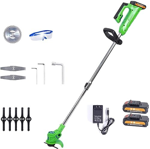 cortabordes Cortacésped eléctrico de 21V con batería portátil, cortacésped rotativo eléctrico con Mango en Forma de U, Recargable, para Trabajo Ligero