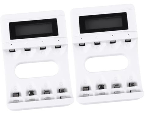OSALADI 2pcs Lcd Display Battery Charger Bay Rechargeable Batteries Circuit Overheat Protection