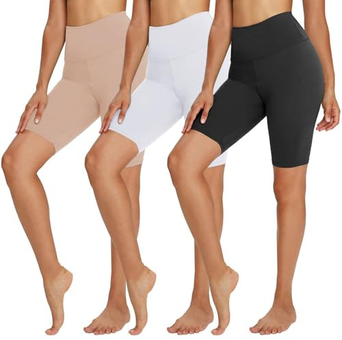 TNNZEET 3er Pack Radlerhose Damen High Waist Sommer Shorts Kurze Sporthose