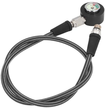 Tauchmanometer, Professionelles Leuchtendes Tauchtauch-Nachtleucht-Manometer, mit Hochdruckschlauch, für Tarierjacket-Regler-Unterwassertauchen (80cm)