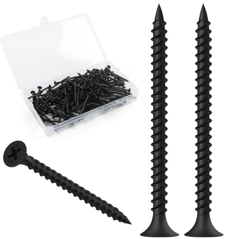 FOMGIIN Tornillos Negros para Paneles de Yeso M3.5 x 50 mm, 100 Piezas Pladur Autorroscantes Cabeza Avellanada Phillips Autorroscante, Tornillos Instalación de Paneles de Yeso en Madera