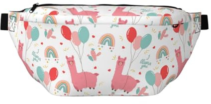 Marsupio grande per donne e uomini, a tracolla, in stile cartone animato, con grazioso palloncino in alpaca, cactus, borsa a tracolla da donna alla moda, borsa da cintura per donne e uomini, borsa a