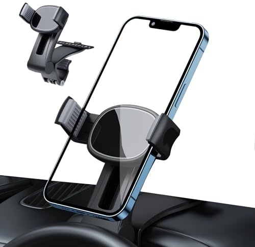 BEENLE Supporto per telefono da cruscotto auto con targa, supporto multifunzionale per specchietto retrovisore da cruscotto con clip a molla regolabile girevole a 360 gradi, adatto per smartphone da 4