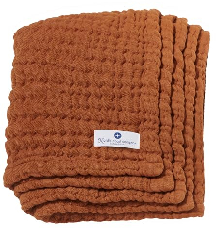 Nordic Coast - Coperta per gattonare in mussola (cannella, 80 x 80 cm)