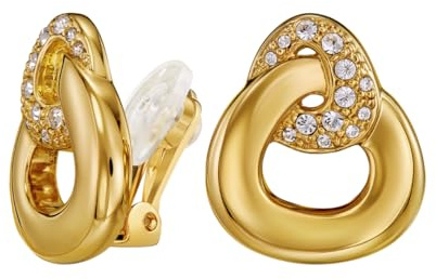 Traveller Ohrclip - Hänger - Damen - Goldfarben - Kristalle - 22kt vergoldet - 20 x 17 mm - 157738