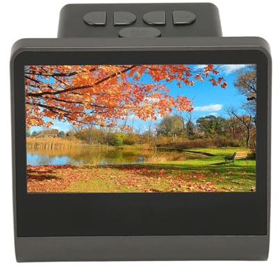 Plyisty 48MP Film Scanner, Converts 135, 126KPK, 110 Film, Super8 Slide to HD 48MP JPEG Digital Photos, with 5 Inch HD Display, for Windows, Mac, TV (UK Plug)