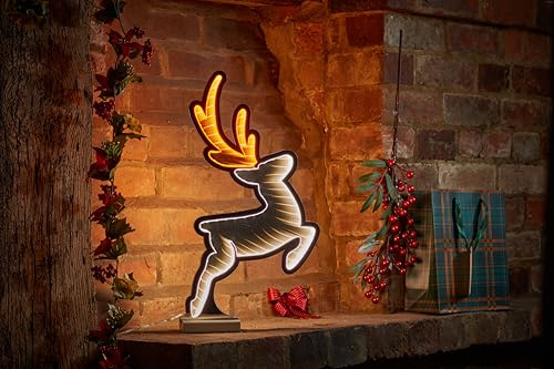 Smart Garden Christmas Infinity Mirror Effect 3D Deer's Leap LED Light - 45cm - Double Sided - Christmas Decoration For Home - Festive Christmas Lights