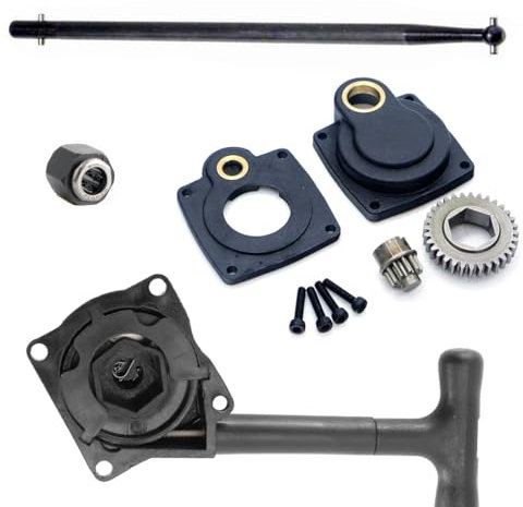 hGiesXgyN For Nitro Engine Electric Drill Starter Cover 11011 11012 11003 Shaft Rod R025 Bearing R020 Handle Pull For SH 16 18 21 28 RC Car(One set)