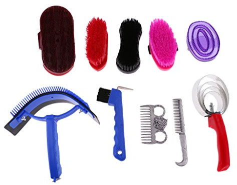 Kit de toilettage pour cheval 10 pièces