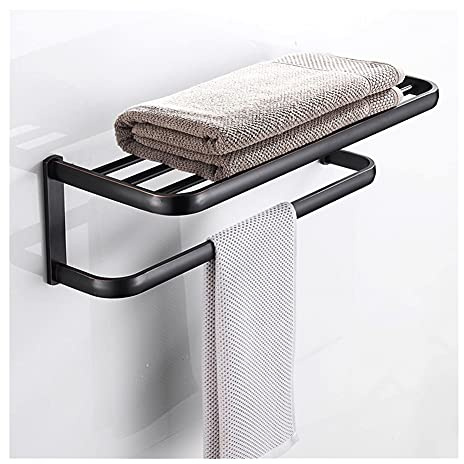 Portasciugamani da bagno color oro rosa, da parete, stile europeo, in ottone, stile antico, per bagno e cucina (bronzo)