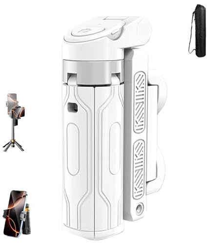 Magic John Perche à selfie portable, mini trépied, rotation flexible à 360°, télécommande amovible, pour vlogs, photographie de paysage, charge maximale 2 kg (blanc)