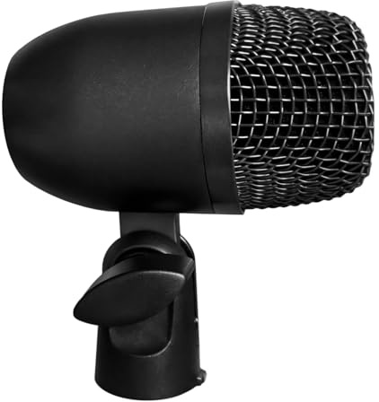 yeeplant Microphone dynamique cardioïde pour grosse caisse, construction en métal, micro de grosse caisse avec base de montage pour scène et studio