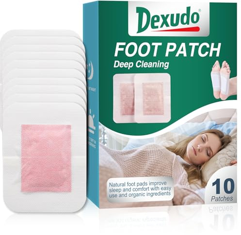 Deep Cleaning Foot Pads 10 Pcs, Natural Bamboo Vinegar Ginger Powder Foot Patches Suitable for Daily Relaxation Relieves Stress, Better Sleep for Men & Women