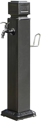 Cylindrical Vertical Garden Water Column, Tap Post Vertical Bibcock Pillar Fountain for Farm Courtyard Patio-Black D-Tall 74cm/29.1in