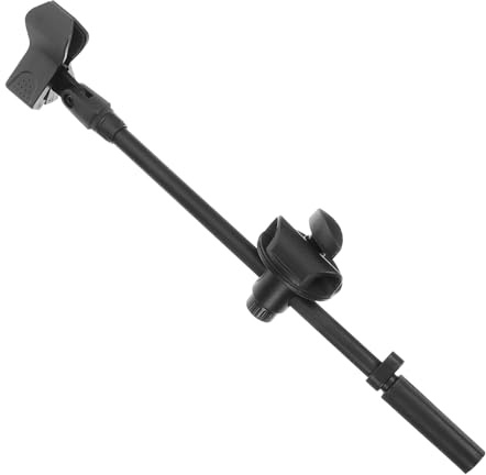 BESTonZON Mikrofon Schwarz Tischständer Verstellbarer und Drehbarem Mikrofonarm aus Metall und Kunststoff mit Mikrofon Klapparm für Zuhause und Streaming