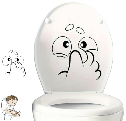 3 piezas Decorativas Divertidas para WC, Adhesivo Impermeable Extraíble de PVC - para Tapa de Inodoro, Paredes, Puertas, Decoración de Baño, Cocina, Habitación