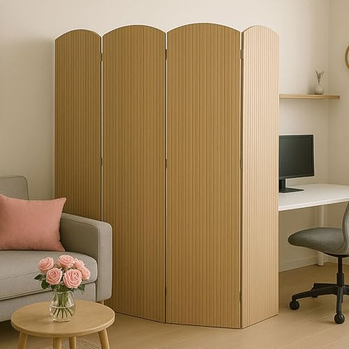 Mendler Bambus Paravent HWC-O30 zusammenklappbar 4 Paneele 170x162cm | Raumteiler, Trennwand, Sichtschutz