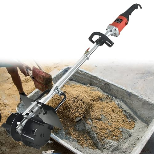 FLNOZAMZ Betoniera, Miscelatore per calcestruzzo, Cemento, Vernice, Malta, Stucco per cartongesso, Colla, thinset; miscelatori elettrici a Mano per Vernice, 6 velocità Regolabili