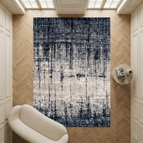 Imperium Homeware Machine Washable Rug, 160x230cm, Non-Slip Backing, Short Pile, Non-Shedding, Pet-Friendly — Area Rug for Living Room & Bedroom, Modern Abstract Pattern, Charcoal