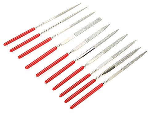 Akozon Juego de Limas de Aguja - 10 Piezas Herramienta de Limado de Acero Limas de Escofina de Madera Artesanales para Carpintería - Aplicaciones Pequeñas y Delicadas en Productos de Acabado