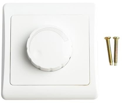 FACAIIO Dimmer Switch 1-Gang 1-Way for Dimmable LED and Incandescent Lights, 5W-100W LED / 15W-800W Incandescent, 250V, 86x86mm, White